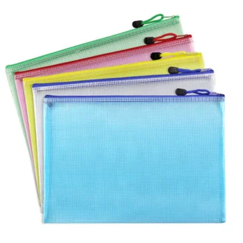 1 Pc A3/A4/A5/A6 Водоустойчива пластмасова цип хартия файл папка книга молив писалка случай чанта файл документи чанти офис студент снабдяване