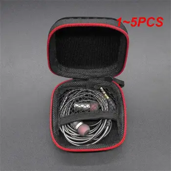  1 ~ 5PCS преносим мини цип квадратен твърд асеизмичен влагоустойчив слушалки чанта за съхранение кутия за слушалки случай за SD TF карти