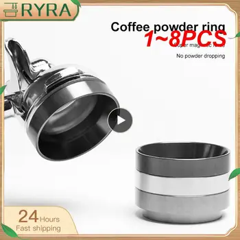  1 ~ 8PCS мм Еспресо магнитен алуминиев дозиращ пръстен Чаша фуния филтър за варене купа кафе на прах кошница прах чаша