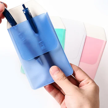 1 бр Нов цветен PVC джобен протектор Непропусклива писалка торбичка Канцеларски материали Лекари медицински сестри чанта за писалка течове Офис болнични консумативи