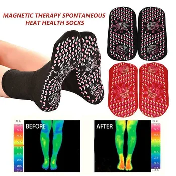1 чифт магнитен чорап Самонагряваща се терапия Магнитна терапия Облекчаване на болката Чорап Жена Мъже Самонагряващ се чорап