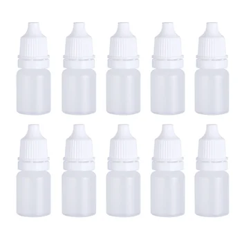 10Pcs 5ml изстискващи капкомер бутилки празни капки за очи бутилки за очи капкомер за очи за промиване на очите (бял)