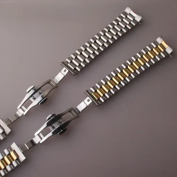18mm 19mm 20mm 21mm 22mm каишка за часовник сребърно злато закопчалка от неръждаема стомана Fit Omega Rolex Seiko Аксесоари гривна ленти