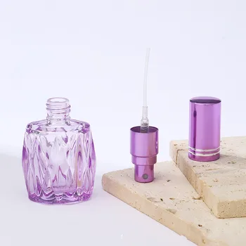 1PC 10ml цветна квадратна стъклена бутилка за парфюм малка проба преносима парфюмна пръскачка за многократна употреба козметична спрей бутилка