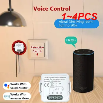 1~4PCS Tuya Smart Light Switch Module 1/2/3/4 Gang With 2 Way Control Smart Home Auto Breaker Работа с Alexa Home
