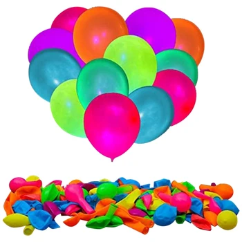 200 парти балони светят в тъмното за декорация на рожден ден, сватбени светещи парти консумативи