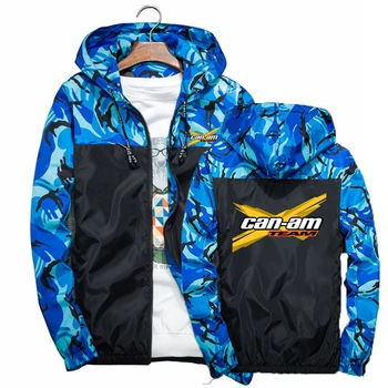 2023 пролетна и есенна ски кофа Can-am лого отпечатани хип-хоп мода военни камуфлаж палто цип пачуърк популярно палто