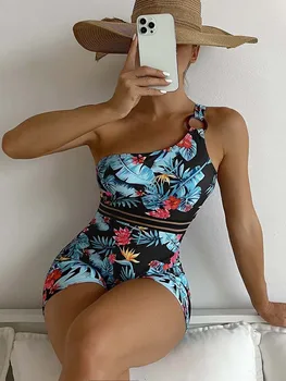 2023 Секси жени едно парче бански бански женски печат натиснете нагоре прашки къпещ костюм монокини бразилски бански костюми