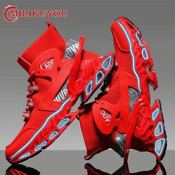 2024 Нови мъже Вулканизирани обувки за бягане Марка Унисекс ежедневни леки обувки за тенис Неплъзгащи се дишащи спортни маратонки