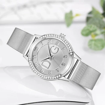 2024 Часовници Жени Класически DQG Луксозни дамски часовници Дамски пълен стоманен кристал Relogio Feminino метален ръчен часовник Reloj Mujer