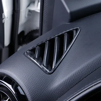 2PCS табло за въздух вентилационен капак ABS въглеродни влакна материал украсяват за Mazda CX-3 2016 2017 CX3 Мат Силвър LHD L / R