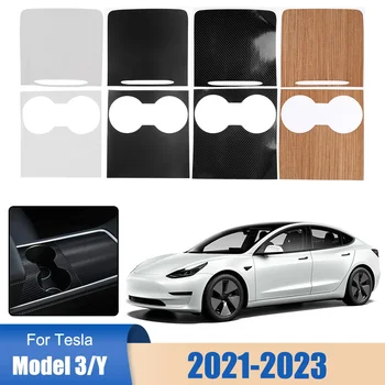2бр стикери за кола Централна конзола панел филм Декоративен интериорен протектор Автомобилни аксесоари за Tesla Model 3 Y 2021-2023