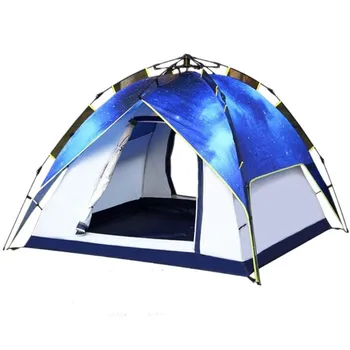 3-4 човека Пълна автоматична палатка Външна палатка с едно докосване Звездно небе палатка Водоустойчива палатка за къмпинг Big Space Семейно парти Travel Tent
