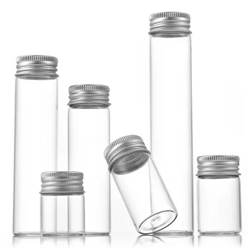30mm алуминиева капачка Мини прозрачни стъклени бутилки Празни буркани за проби Флакони за съхранение Контейнери за течности Консумативи за декорация на дома
