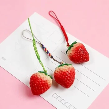 3D ягода телефон чар каишка телефон верига телефон раница ремък ключодържател чар висулка бижута подарък за жени момичета