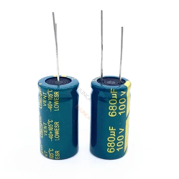  4pcs / партида висока честота нисък импеданс 100v 680UF алуминиев електролитен кондензатор размер 16 * 30 680UF 20%