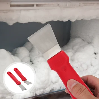 4pcs хладилник неръждаема стомана скрепер снегопочистване почистване фризер замръзване червено отстраняване лъжичка за хладилник хладилник фризер