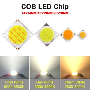 50pcs 14x14mm / 19x19mm / 28x28mm COB LED чип 3W / 5W / 7W / 10W / 50W източник на светлина Висока мощност LED крушки & тръби