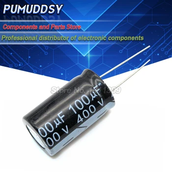 5PCS Higt качество 400V100UF 18 * 30mm 100UF 400V 18 * 30mm електролитен кондензатор
