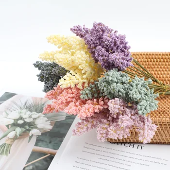 6 парчета/пакет PE лавандула евтини изкуствени цветя на едро сватбена украса букет материал ръчно DIY вази Начало декор