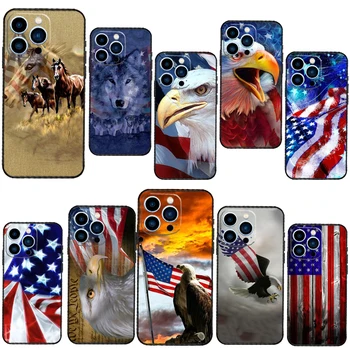 American Eagle Flag USA Калъф за iPhone 12 Pro Max 7 8 Plus X XS XR SE капак за iPhone 11 13 Pro Max Телефон Shell