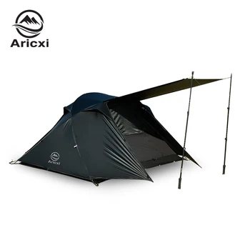 Aricxi 2 хора палатка черен ултралек 15D къмпинг палатка водоустойчив открит туризъм пътуване палатка раница колоездене палатка