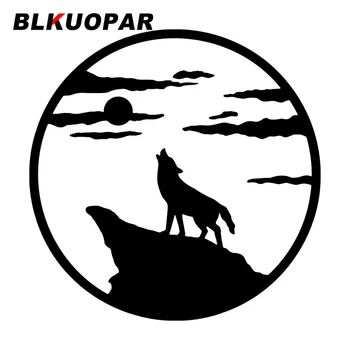 BLKUOPAR вълк вой силует кола стикер оклузия надраскване водоустойчив Decal аксесоари за кола Графики на каравана на предното стъкло