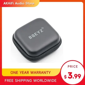 BQEYZ Калъф за кабел за слушалки EVA Earbud Leather Portable Bag Държач за носене Аксесоари за черни слушалки