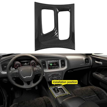 Car ABS въглеродни влакна интериор Gear Shift панел капак Trim за Dodge зарядно устройство 2015-2020 LHD-бум