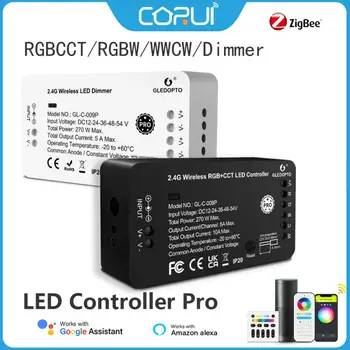 CORUI Zigbee 3.0 LED лентов контролер Pro RGBCCT / RGBW / WWCW / Dimmer контролер с поддръжка на ключ за нулиране Alexa Voice RF дистанционно