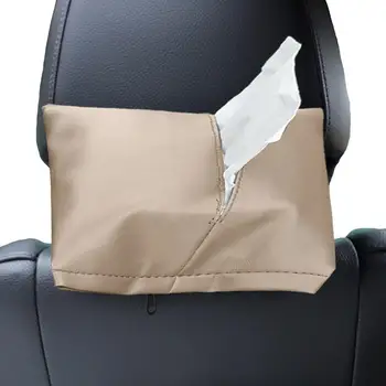 Creative Car Tissue Bag за многократна употреба Sun Visor Tissue Holder Кожен държач за слънцезащитни салфетки Хартиена кърпа Cover Case Car