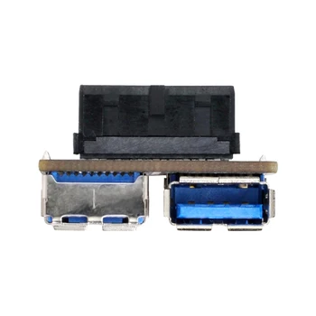 CY Xiwai Dual USB 3.0 A Тип Женски към дънна платка 20/19 Pin Box Header Slot адаптер PCBA плосък тип