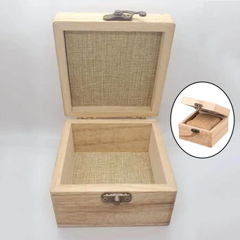 DIY небоядисан дървен часовник случай бижута кутия гърдите за един часовник