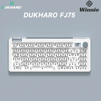 DUKHARO FJ75 Три режим уплътнение безжична механична клавиатура комплект 84key Hot Swap Office клавиатура N-ключ преобръщане Gaming клавиатура
