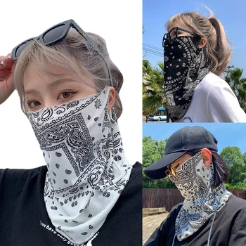 Fashion Punk Слънцезащитна маска за мъже Жени Лятна маска за лице на врата UV защита Шал за уши Хип-хоп Спортове на открито Колоездене Бандана шалове