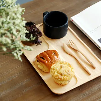 Fir високо качество Япония стил дървени тави чай храна плодове прибори за хранене тава сервиране дърво декоративна тава дома съхранение oraganizer тава