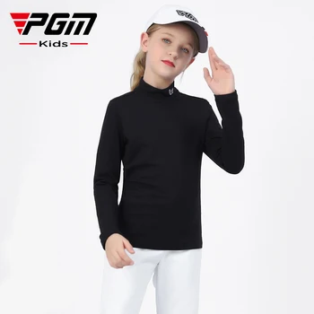 Golf Pgm Детско облекло Тениска с дълъг ръкав за момичета Есенно и зимно базово палто Голф облекло Спорт