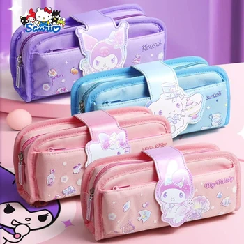 Hello Kitty Sanrio молив случай Cinnamoroll Kuromi канцеларски кутия Kawaii сладък карикатура студент деца чанта за съхранение момичета подаръци