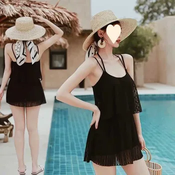 Holiday Beachwear 2023 Нова мода корейски стил 2 парче бански секси висока талия натиснете нагоре пола стил бикини летни бански