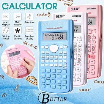 Kawaii Научен калкулатор Многофункционални гимназисти Универсален бутон / слънчева батерия училище офис консумативи канцеларски материали