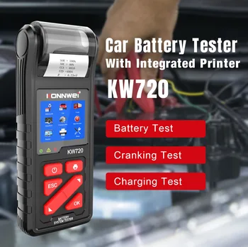 KW720 100-2000CCA анализатор на батерии тестер за камиони 6V 12V 24V кола развъртане и зареждане система тест диагностичен инструмент