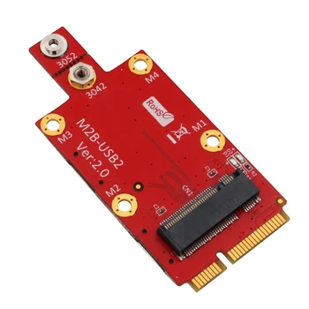 M2 към мини PCIE конвертор щранг карта с двоен NANO слот M.2 ключ B към мини PCI-E адаптер поддържа 3G / 4G / 5G