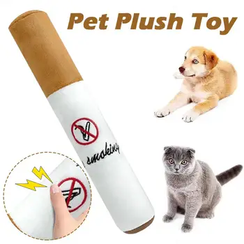 Pet Funny Toys Cigar Big Smoke Plush Sound Squeak Fake Toys Bite Resistant Molar Toy Cigarettes Dog Chew Interactive Pet Ga J9Q1
