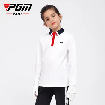 PGM голф момичета ризи с дълъг ръкав есен и зима голф детски облекла колеж тениска мека YF454