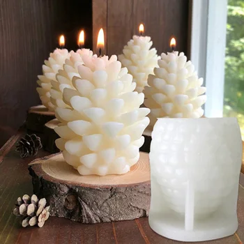Pine Cones Candle Silicone Mold DIY Pine Ball Aromatic Candle Making Resin Soap Mold Christmas Gift Craft Supplies Home Украсете