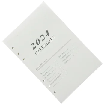 Portable Planner 2024 English Agenda Book inside Page A5 Note Pads Delicate Notebook
