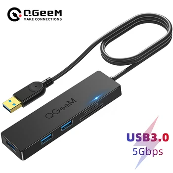 QGeeM USB хъб 3.0 адаптер четец на карти USB сплитер за Xiaomi лаптопи Macbook Pro 2015 5 USB 3.0 хъб за PC компютърни аксесоари