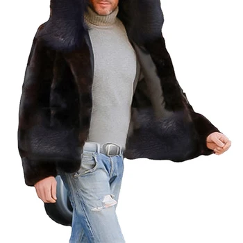 S-3XL размер мода мъже кожа палто изкуствена кожа палто есен зима яке тренч топли връхни дрехи