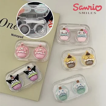Sanrio Hello Kitty Калъф за контактни лещи Карикатурни лещи Кутия за съхранение Аниме Mini Travel Portable Кутия за контактни лещи Прозрачни калъфи