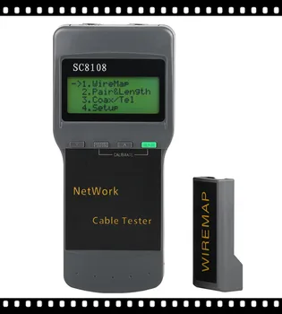 SC8108 Портативен LCD мрежов кабелен тестер Meter&LAN телефонен кабел тестер & метър с LCD дисплей RJ45 Безплатна доставка